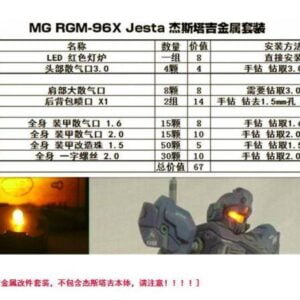MG 1/100 Jesta/Jesta Cannon Metal Details Up Part Set – Bild 3